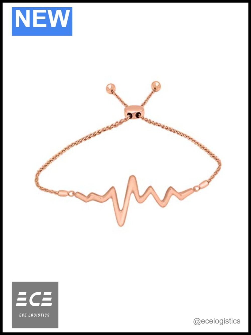 Adjustable Bolo Bracelet in 18K Rose Gold Plated 925 Sterling Silver with